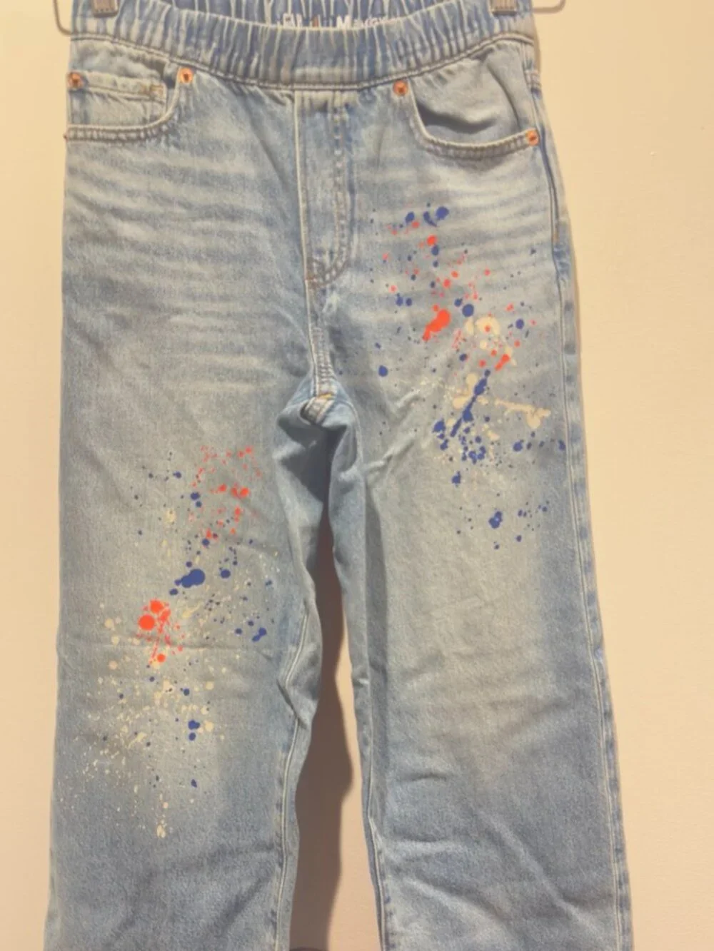Gap Kids Easy Baggy Paint Splatter Jeans Size M 8